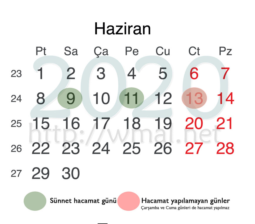 2020 yılı sünnet hacamat takvimi 4